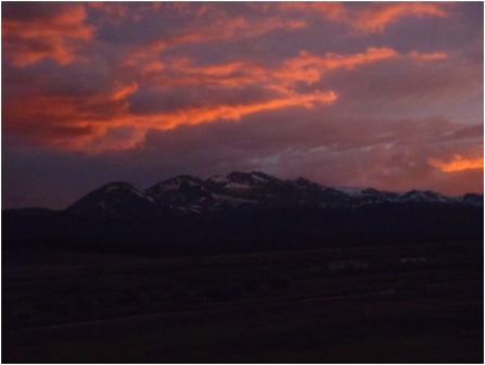 The sun setting the evening of "The Night Run"